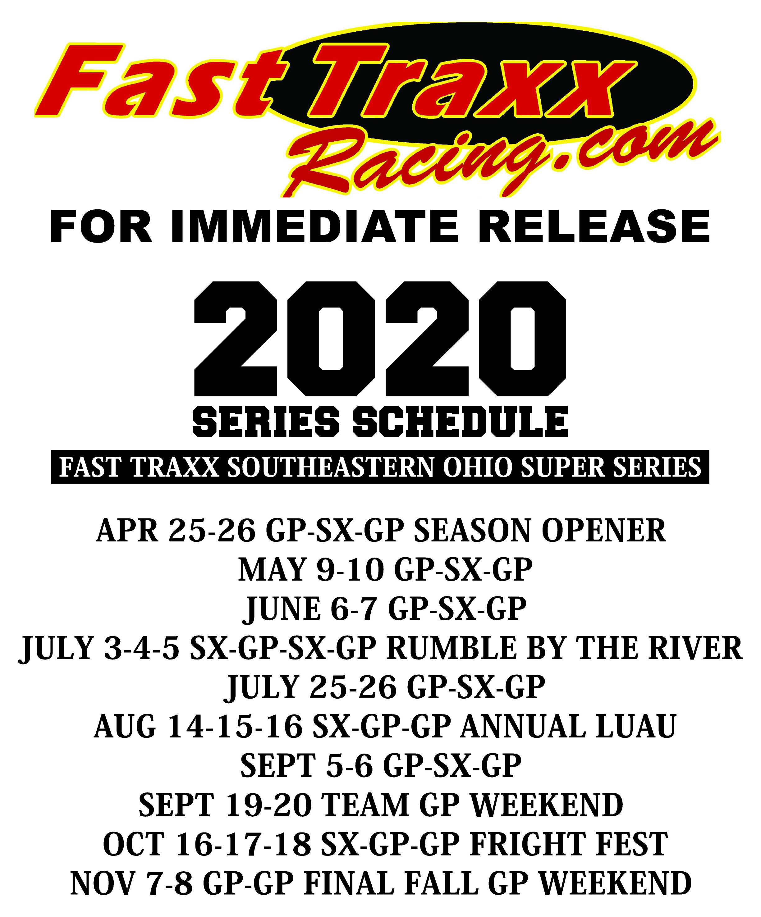 2020 Fast Traxx Schedule